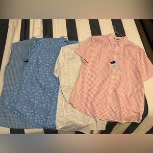 Croft and Barrow 4 short sleeve button shirts XL slim fit